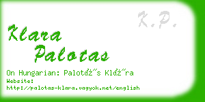 klara palotas business card